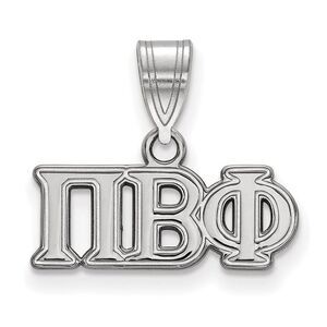Sterling Silver Pi Beta Phi Medium Greek Letters Pendant